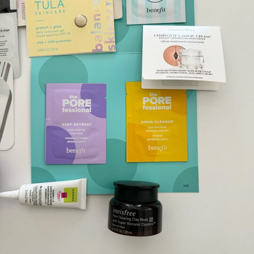Sephora Benefit Tula Charlotte Tilbury Belief Caliray Skincare Makeup Samples